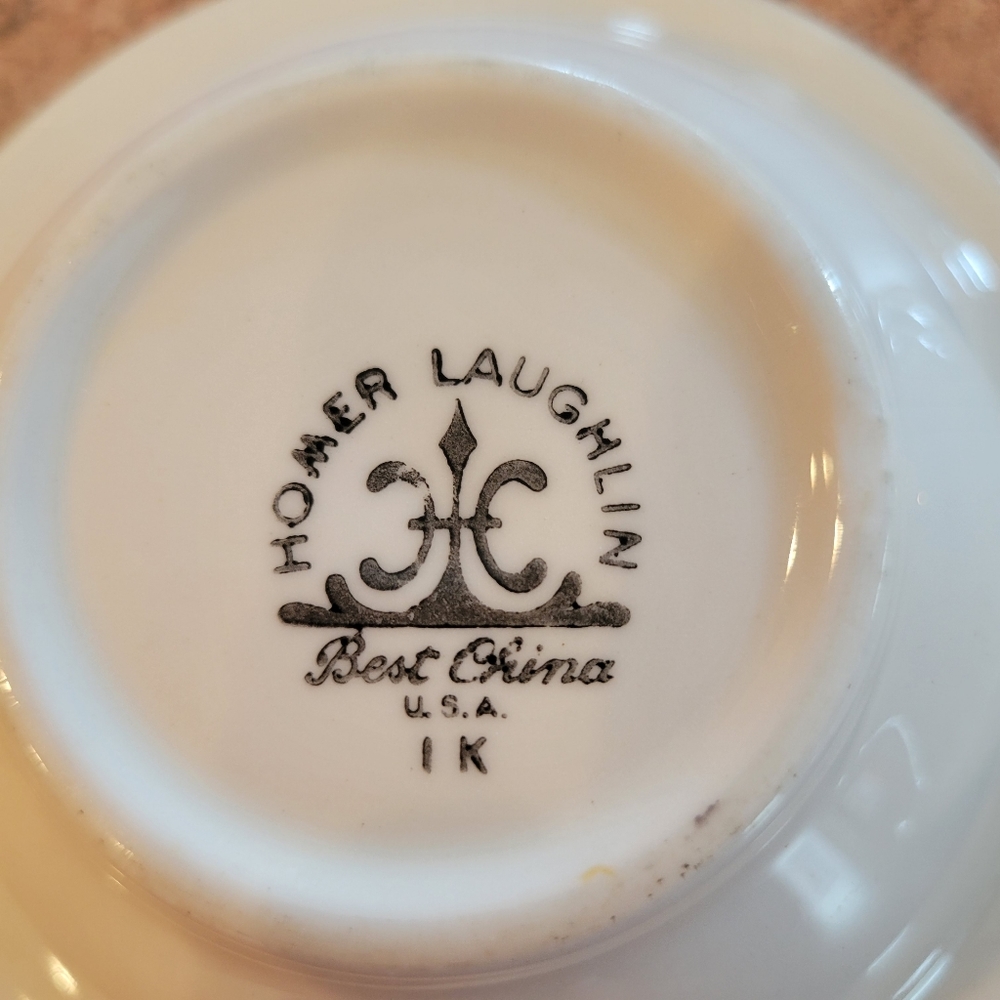 Homer Laughlin Fruit Salsa Dessert Dishes (2) ~ 1960s ~ MCM ~ Retro ~ Floral - Picture 5 of 16